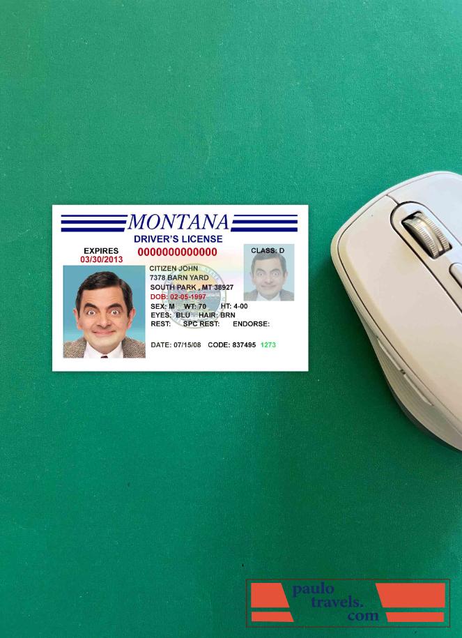 USA Montana driving license version 3 photolook FRONT PSD template